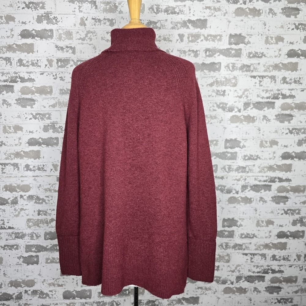J Crew Sweater Womens Small Maroon Turtleneck Side Slits‎ Supersoft Alpaca Yarn - Picture 8 of 15